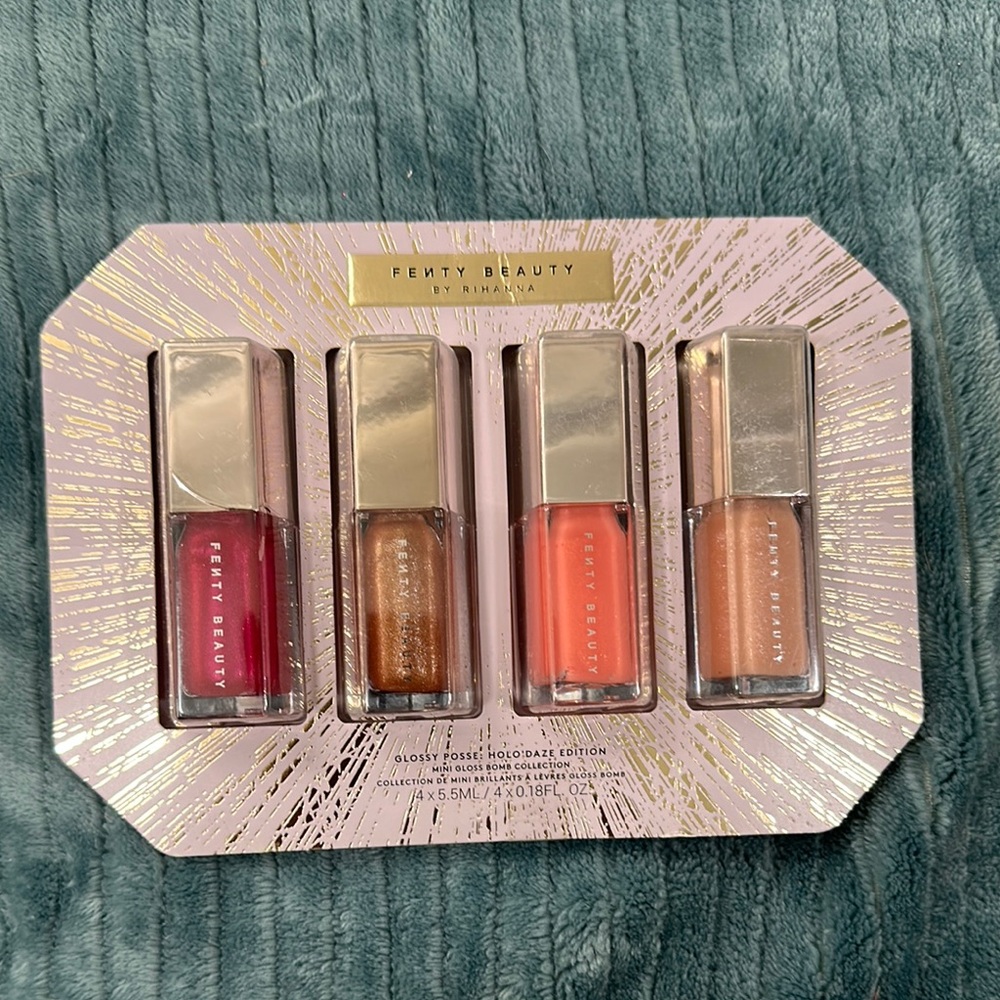 Fenty Beauty Lip Gloss Set - Pink, Gold, Orange, Brown